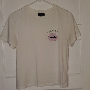 READ MY LIPS cropped tee